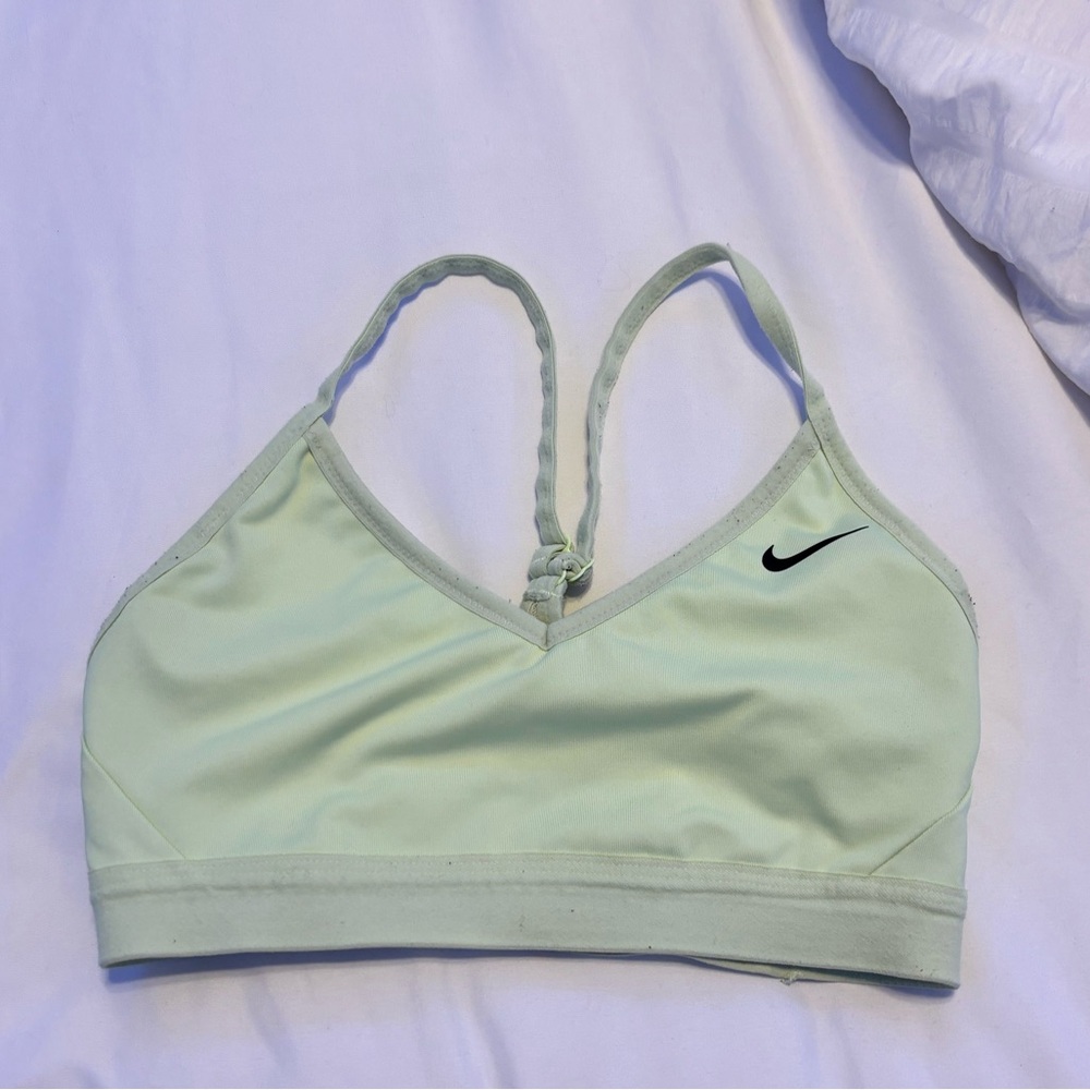 Neon Nike sports bra.